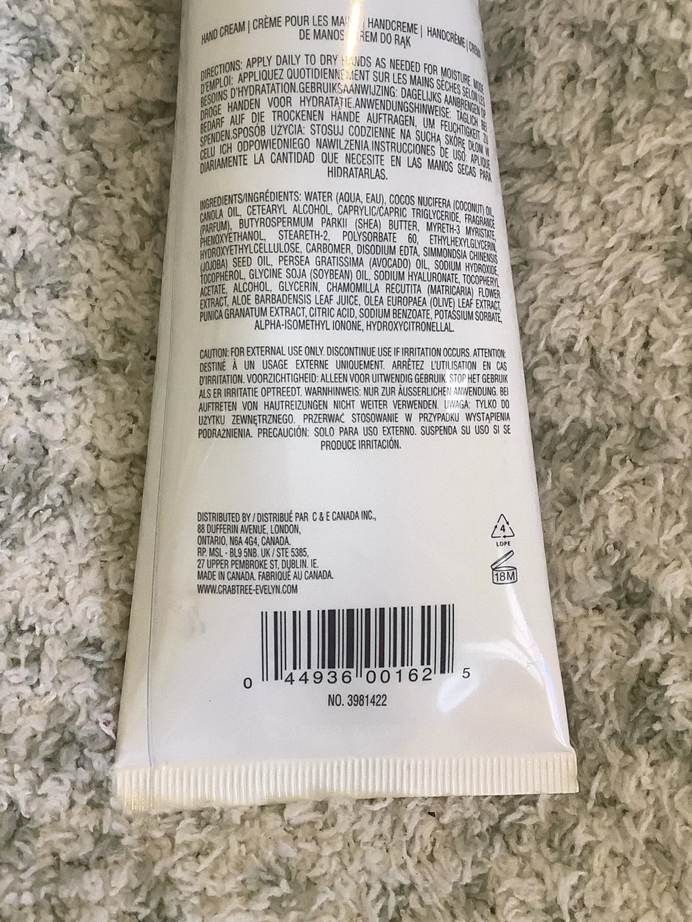 Crabtree & Evelyn Scented Vanilla & Shea Butter Hand Therapy Hand Cream NWT 3.5